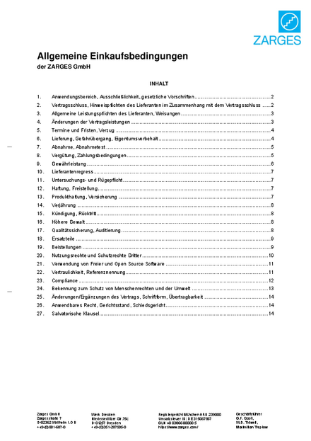 Allgemeine Einkaufsbedingungen