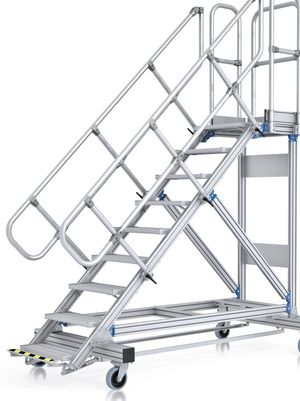 Abbildung einer fahrbaren Podesttreppe