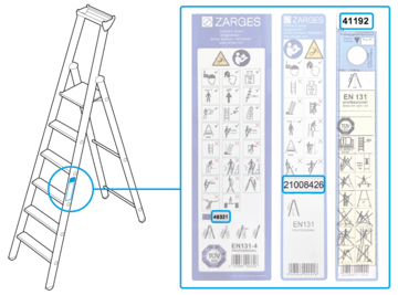 Wo ist an einer Leiter die Artikelnummer zu finden?