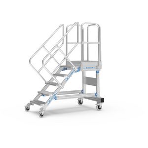 Mobile access steps with platform