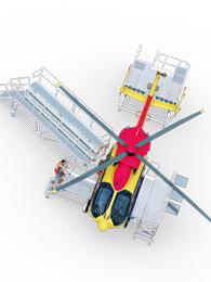 Abbildung eines Docksystems für Hubschrauber und Helikopter
