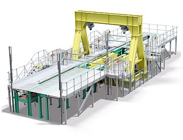 Work and maintenance platform on a test bench Work and maintenance platform on a test bench