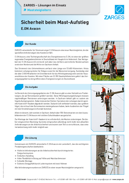 ZARGES-Case-Study Maststeigleitern mit EON Avacon