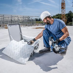 ZARGES Aluminiumkisten: Schützen, transportieren, lagern Arbeiter verpackt Akkus in eine ZARGES K470 Akku Safe Kiste