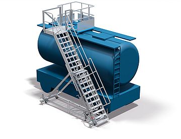 Height-adjustable tanker steps Height-adjustable tanker steps