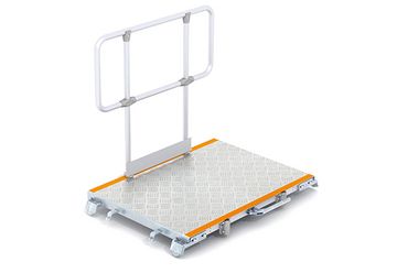 Gleisgrubenübergang mit Schienenbremse und Rollen Gleisgrubenübergang mit Schienenbremse und Rollen