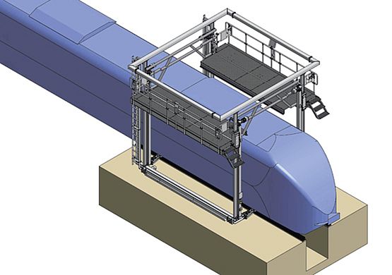 Elektromos magasságállítás 700–4300 mm, elektromos hosszirányú sínmozgatás.