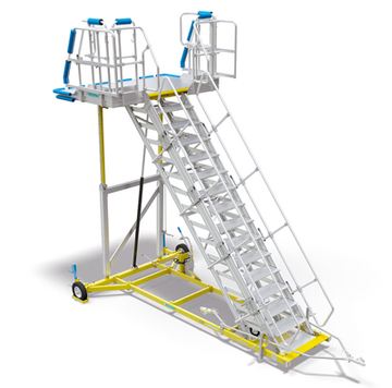 Universal, height-adjustable maintenance stairs Universal, height-adjustable maintenance stairs