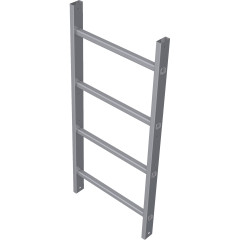 Fixed ladders, natural aluminium